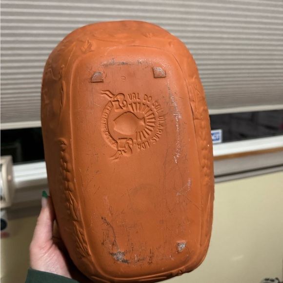 Vintage Clay Pot Cooker with Grape Pattern Design Terracotta - Picture 7 of 9